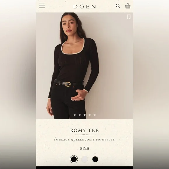 Doen ROMY TEE IN BLACK QUELLE JOLIE POINTELLE
100% organic cotton - Picture 2 of 5